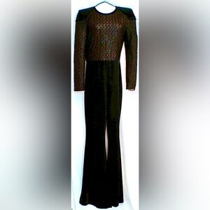 ✨ NADINE MERABI “Amanda” Black Sequin Jumpsuit – Size M Like New✨